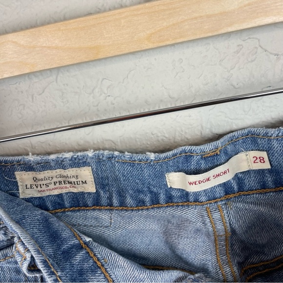 Levi's 501 Premium Shorts Denim Jean Cutoff Distressed - Picture 5 of 9